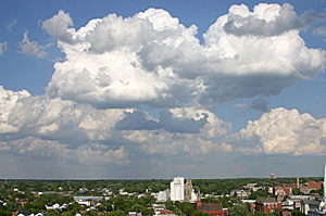 An aerial view of Louisville Kentucky