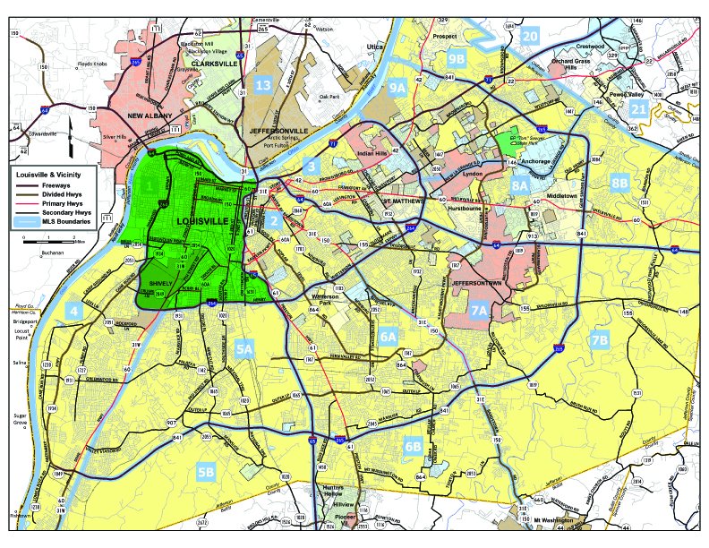 Area 1 Louisville KY map Area 1 Louisville KY map