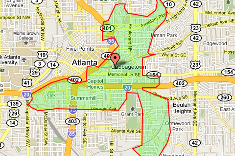 Atlanta Zip Code Map Wallpaper.