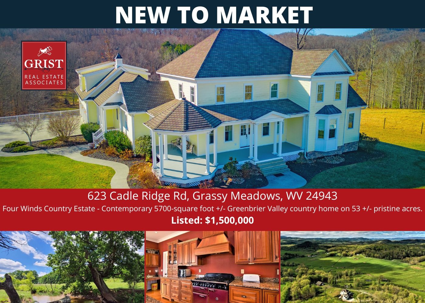 New to Market Four Winds Country Estate 623 Cadle Ridge Rd, Grassy ...