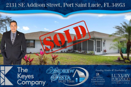 Another Port Saint Lucie Florida Home Sold & Closed -Addison St