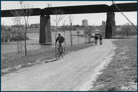 Vintage Austin: Kids Biking Along Lady Bird Lake