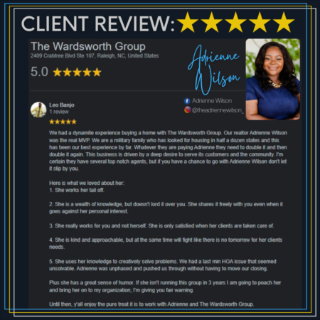 Adrienne got a 5-star review!