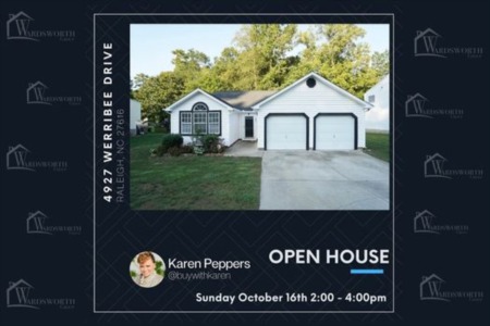  Open House Sunday 10/16 2-4pm  (4927 Werribee Dr Raleigh NC 27616)
