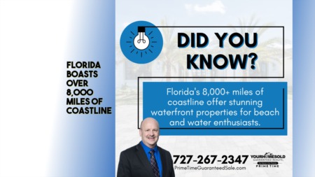 Florida boasts over 8,000 miles of coastline