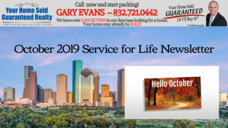 Katy Real Estate - Gary Evans - October Newsletter