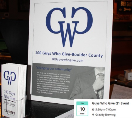 Join 100 Guys Who Give- Boulder County