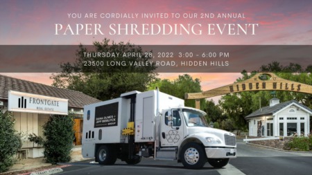 Exclusive Paper Shred Event by Frontgate Real Estate in Hidden Hills, CA