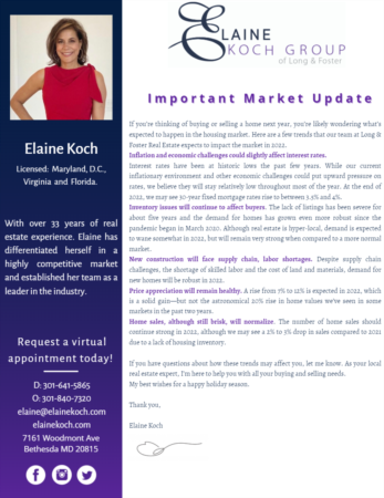 Elaine Koch December Newsletter