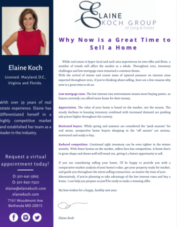 Elaine Koch January Newsletter