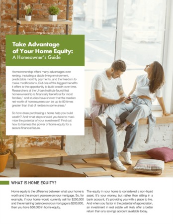 Take Advantage  of Your Home Equity