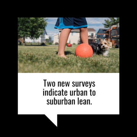 Two New Surveys Indicate Urban to Suburban Lean