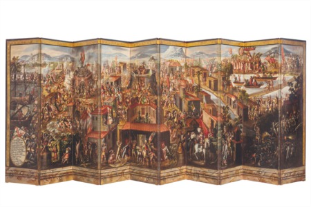 Screen depicting the Birth of Mexico City