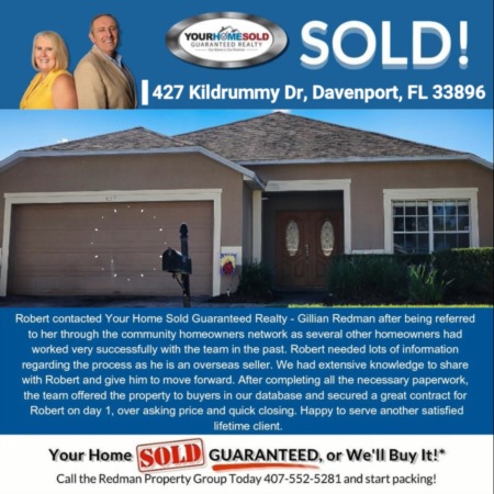 SOLD - 427 Kildrummy Dr, Davenport, FL 33896