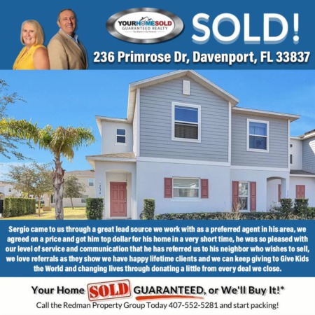 SOLD - 236 Primrose Dr, Davenport, FL 33837