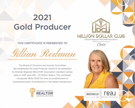 2021 Gold Producer - Million Dollar Club