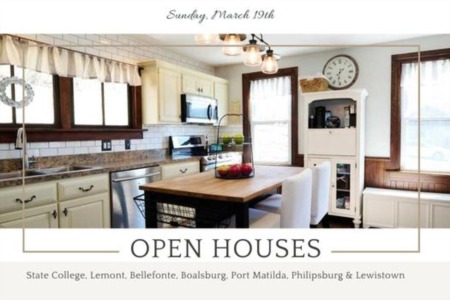 OPEN HOUSES - Sunday, March 19th, 2023