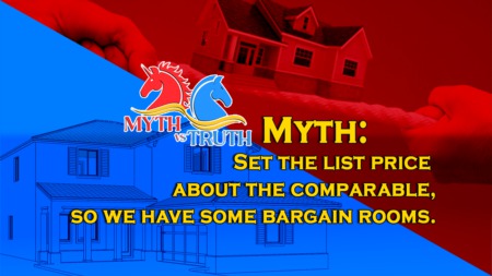 MYTH: Set the list price about the comparable, so we have some bargain rooms.