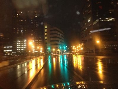 Downtown Lexington Still Bright on Rainy Night!
