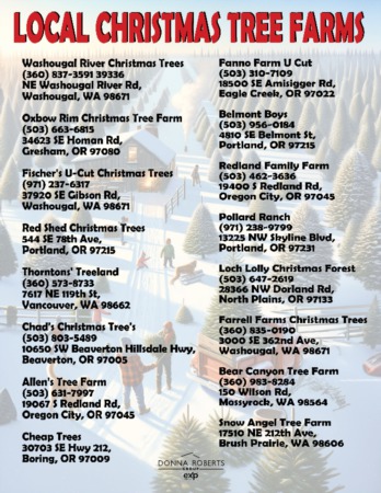 Christmas Tree Farms and UCut for the Southwest Washington and Portland Metro area