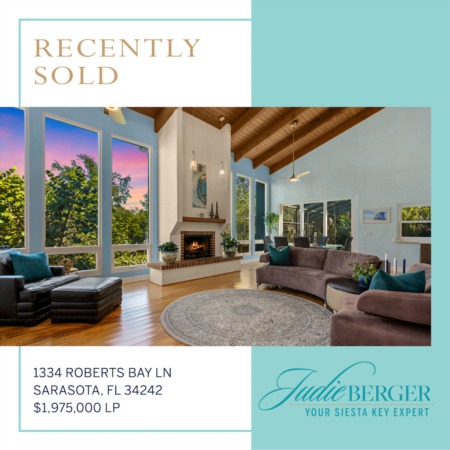 Recently Sold on Siesta Key: California Contemporary on Deep Sailboat Water
