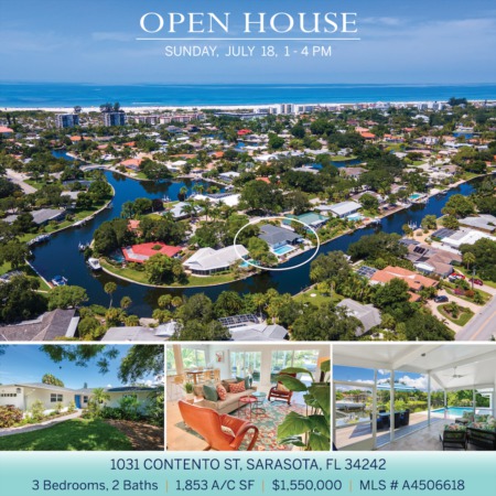 SEE IT FIRST! Newly Listed on Siesta Key and OPEN 7/18 SUNDAY 1-4 PM