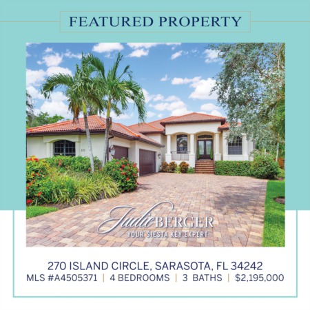 Featured Property of the Day: Casual Elegance on Boating Water Near Siesta Beach