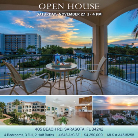 NEW LISTING on Siesta Key | OPEN TODAY, November 27 | 1-4 pm