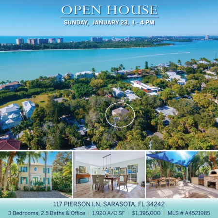 SEE IT FIRST! New Listing on Siesta Key, OPEN TODAY, January 23 | 1-4 pm