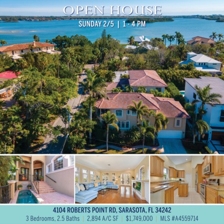 SEE IT FIRST! NEW LISTING: Mediterranean Style Home Near Shell Rd. Beach on North Siesta Key | OPEN SUNDAY 2/5, 1-4 PM