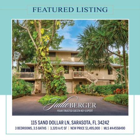 NEW PRICE: Siesta Key Home with Walkway Access to Gulf Sunsets