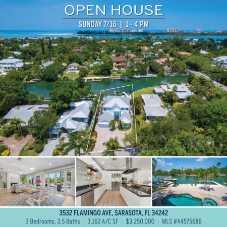 OPEN HOUSE at 2 Siesta Key Luxury Homes  |  Sunday, July 16