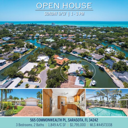 OPEN 1 - 3 PM SUNDAY 9/17 | Siesta Key Waterfront - Direct Access to Sarasota Bay