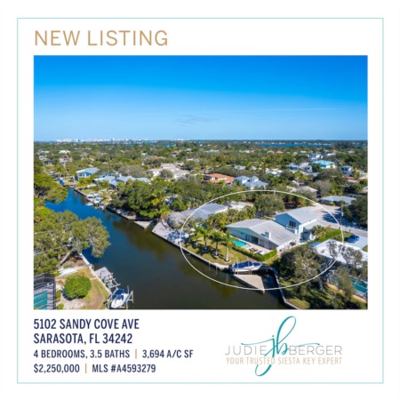 NEW LISTING: Siesta Key Sanctuary on Prime Boating Water