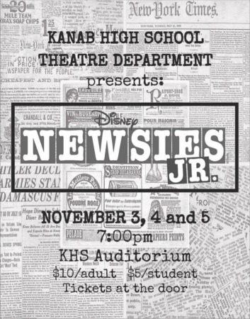 KHS Theatre Department Presents: Disney's NEWSIES JR.! Nov 3, 4 & 5