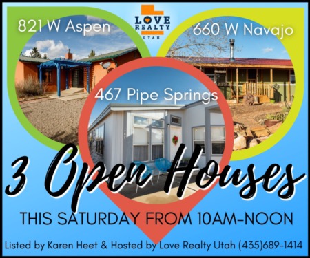 THREE Open Houses THIS SATURDAY!