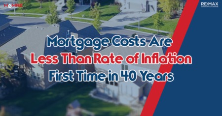 For The First Time in 40 years Mortgage Costs Are Less Than Rate of Inflation