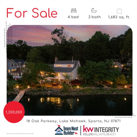 Set up your Private Showing this July 4th at our exclusive Lakefront home for sale in Lake Mohawk, Sparta, NJ