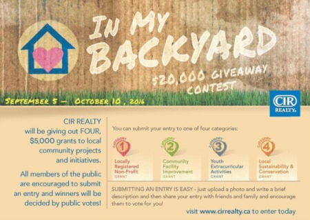 CIR REALTY Launching Community-Friendly 'In Your Backyard' Contest