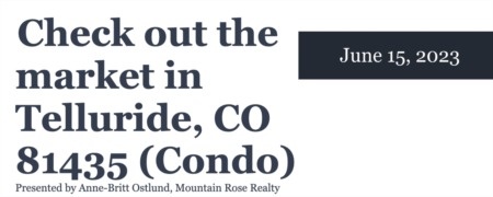 Check out the condo market in Telluride, CO 81435 (June 15, 2023)
