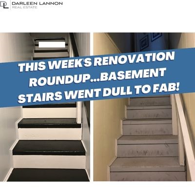  WOW! This Week's Renovation Roundup...Basement Stairs Went Dull to Fab!
