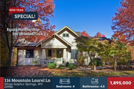 Limited Time Offer: Equity Membership Fee Included with the Sale of a Luxurious Home at 116 Mountain Laurel Ln, White Sulphur Springs, WV 24986