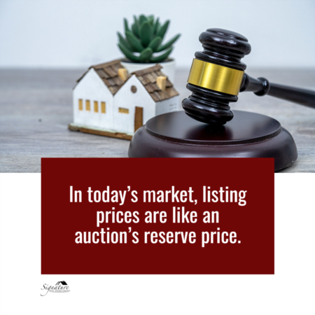   In Today’s Market, Listing Prices Are Like an Auction’s Reserve Price