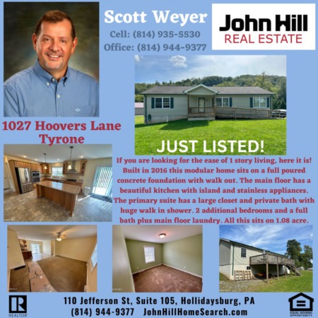1027 Hoover Lane, Tyrone PA Home for Sale