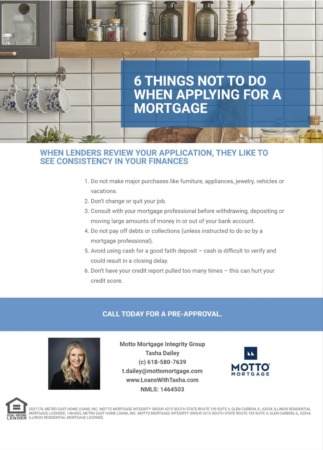 6 Things NOT To Do When Applying For A Mortgage