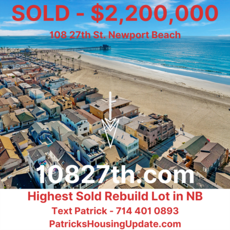 108 27th Newport Beach - SOLD - Highest Priced Rebuild Lot in NB to date.