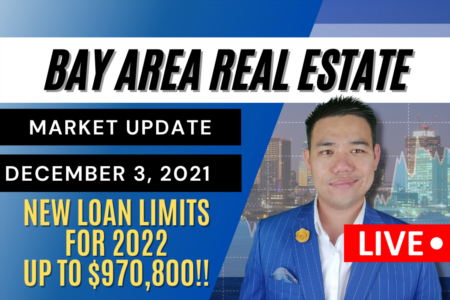 Bay Area Real Estate Market Update December 3, 2021 | NEW 2022 Mortgage Limits Up To $970,800!!