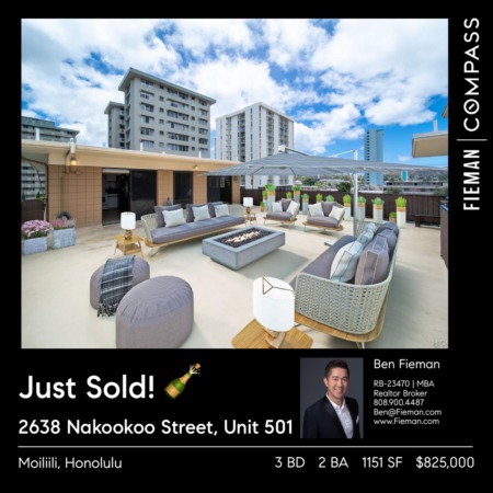 2638 Nakookoo St #510 in Moiliili just sold for $825,000!