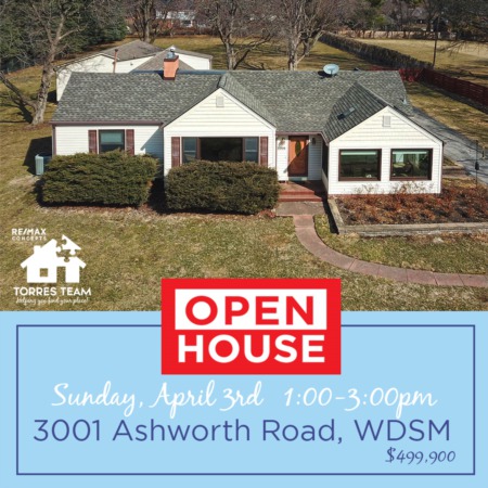 Open House on Sunday April 3rd