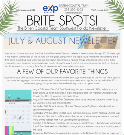 Brite Spots! Newsletter July & August 2021